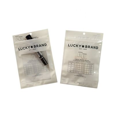 Zipper Top Poly Header Bags Quần áo túi đóng gói nhựa cho đồ lót