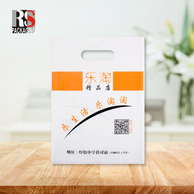 Túi mua sắm cắt đứt bằng nhựa LDPE với tay cầm in logo tùy chỉnh