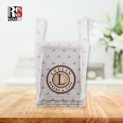 T-shirt tái chế đệm tay cầm túi nhựa cho mua sắm tạp hóa màu sắc tùy chỉnh