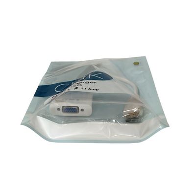 Wire Line Packaging Clear Stand Up Zipper Bag Dấu ẩm Đối với USB Cable Packaging