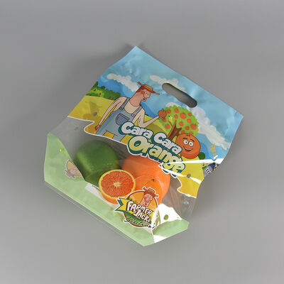 Túi nhựa thực phẩm thiết kế tùy chỉnh chống sương mù, trong suốt, đựng rau củ quả tươi, có khóa kéo và tay cầm