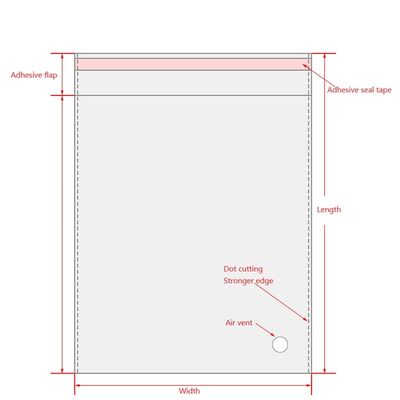 Bao bì áo thun tùy chỉnh túi nhựa Opp trong suốt trong suốt với chất tự dán