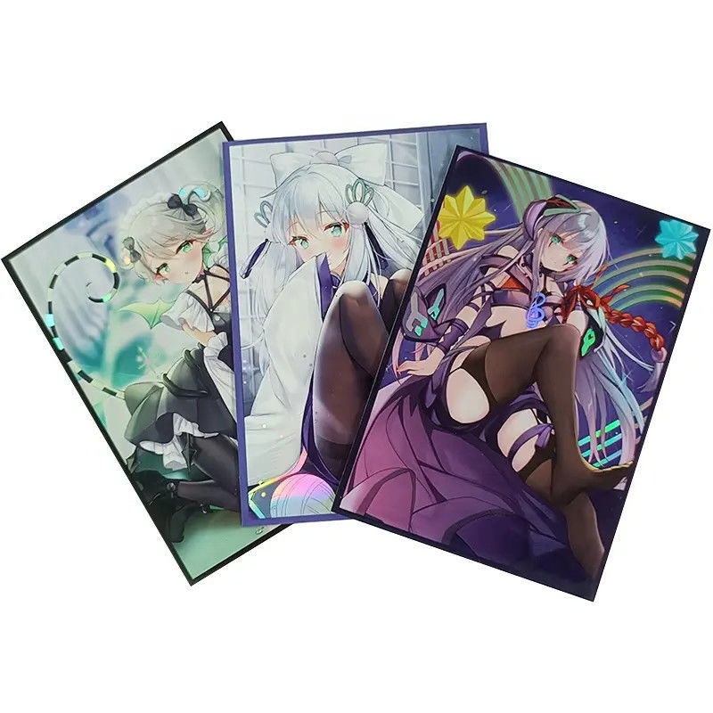 Nghệ thuật in Holo tùy chỉnh Yugioh MTG TCG Hologram Anime Custom Trading Board Game Card Sleeves